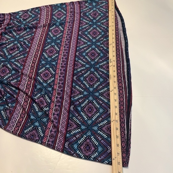 J. Jill Boho Geometric Purple and Blue Print Maxi Pull-On Skirt Size L - Picture 5 of 9